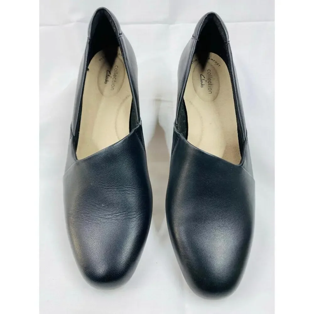Clarks Navy Leather Loafers - Picture 3 of 9